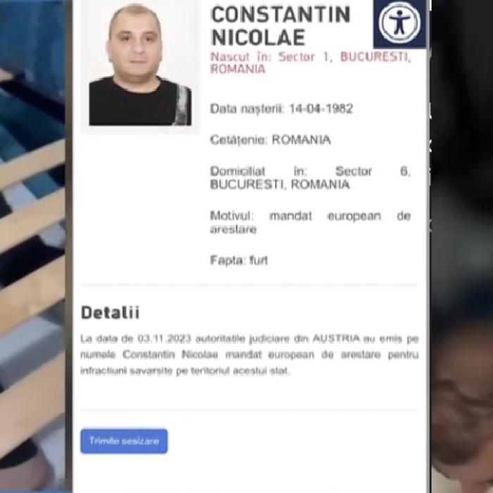 Român urmărit internațional pentru 90 de furturi, în Austria, săltat de polițiștii din Capitală de sub salteaua unui pat