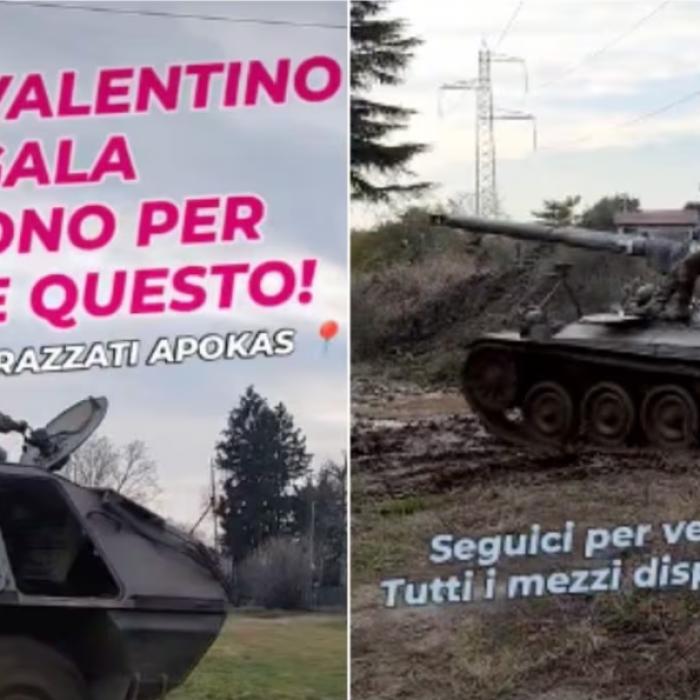 Controversă în Italia, cu o ofertă de Ziua Îndrăgostiților: Voucher ca să conduci un tanc