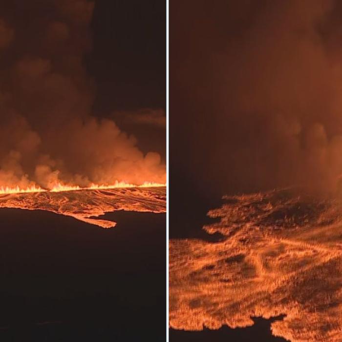 Momentul în care erupe vulcanul din Islanda. S-a deschis o fisură de 3 km lungime în pâmânt - VIDEO