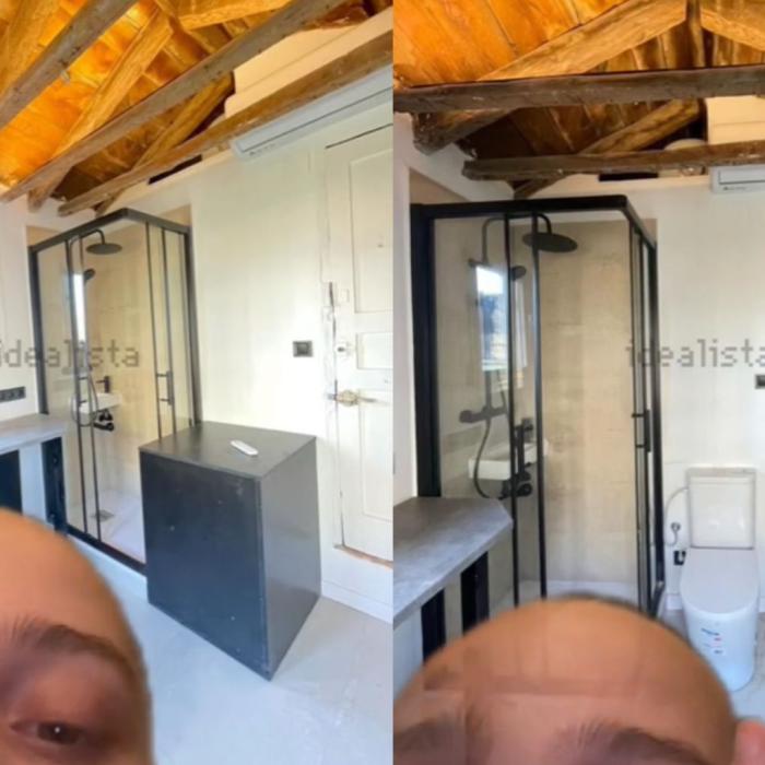Preț incredibil pentru o garsonieră de 12 mp în Madrid. Baia, bucătăria și livingul sunt toate într-un singur loc