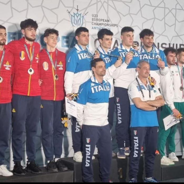 Echipa masculină de scrimă a României, medalitată cu argint la Europenele U23 