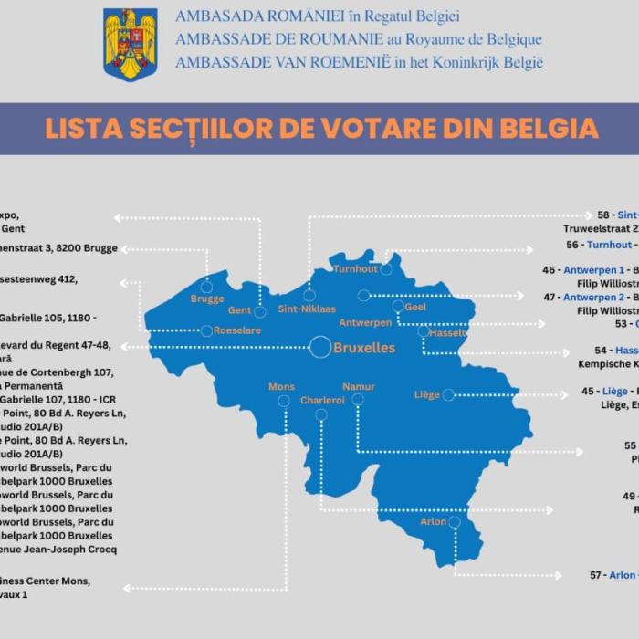 Lista completă a secțiilor de votare din Belgia pentru alegerile europarlamentare