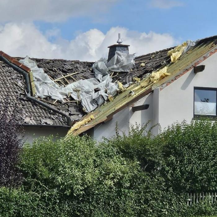 Furtună violentă în Germania: Acoperișuri smulse și copaci dărâmați / FOTO