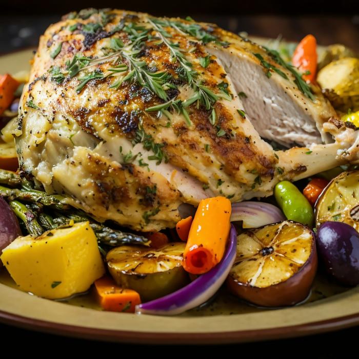 Cină romantică cu pui la cuptor cu rozmarin și legume la grătar - O rețetă inedită!