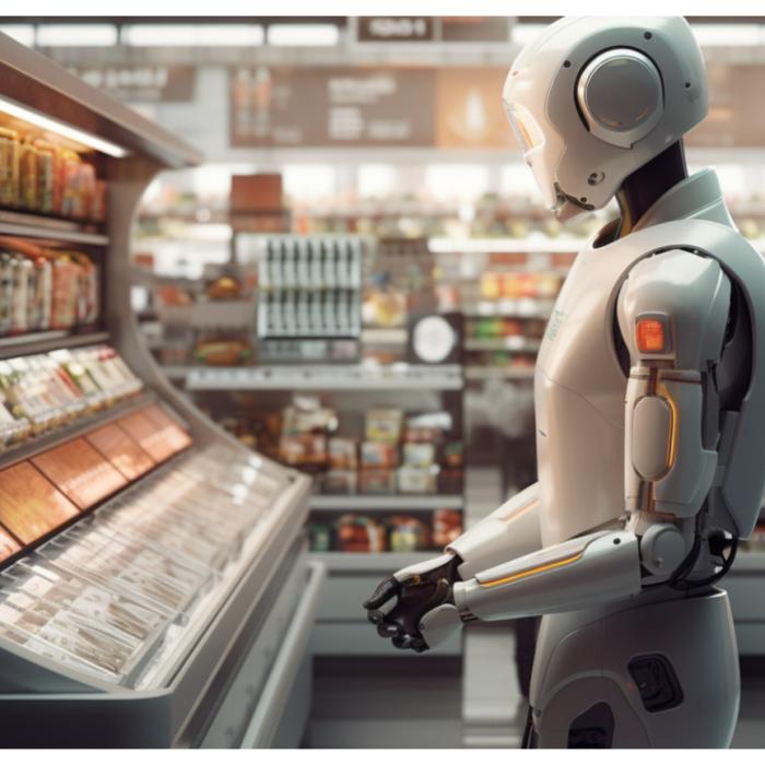 Un austriac a "angajat" doi roboți într-un supermarket: unul îndrumă clienții către produsele cerute, celălalt face curățenie 