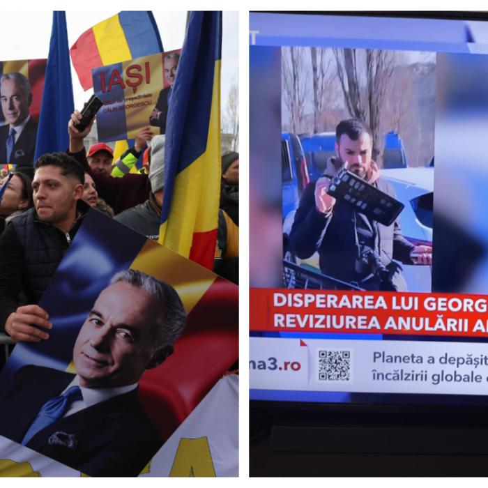 Fanii lui Călin Georgescu au agresat reporterii la protest. Jurnalistă, lovită, carul de transmisie, vandalizat