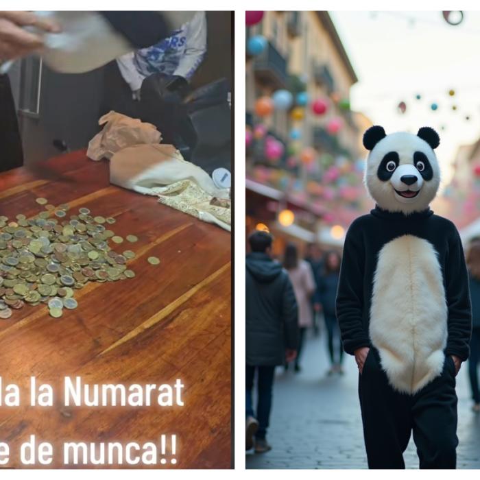 Câți bani face un român îmbrăcat în costum de urs panda în Italia: "Am câștigat mai mult decât mă așteptam"