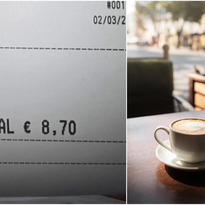 Notă de plată surpriză. O femeie a băut doar o cafea, dar a fost taxată suplimentar cu 5 euro pentru curent și WiFi - FOTO