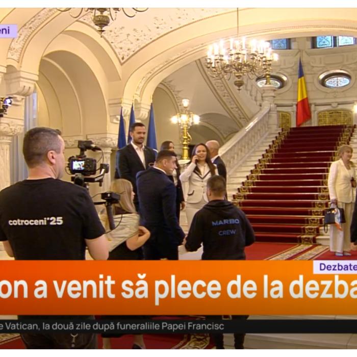 George Simion a plecat din dezbaterea prezidențială de la Digi24, după ce l-a invocat pe Călin Georgescu