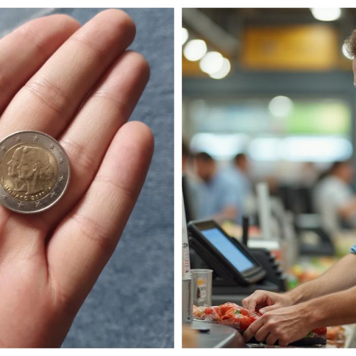 Un client de la un supermarket din Germania a primit rest o monedă de 2 euro de la o nuntă regală