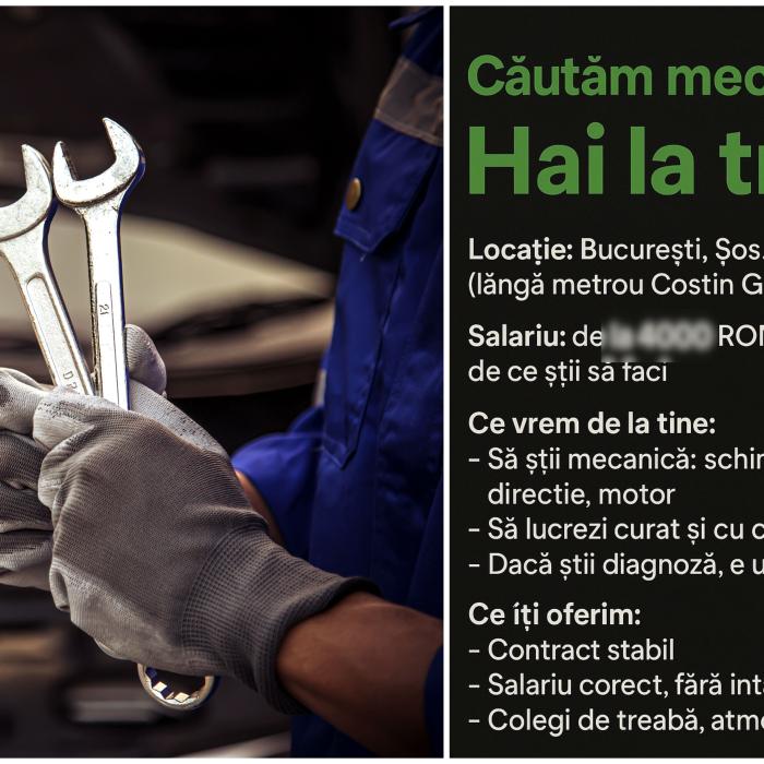 Cât câștigă un mecanic auto în București? Reacții la un anunț de angajare: "Dublează, nene! Cu acești bani, nici femeie de serviciu nu găsești"