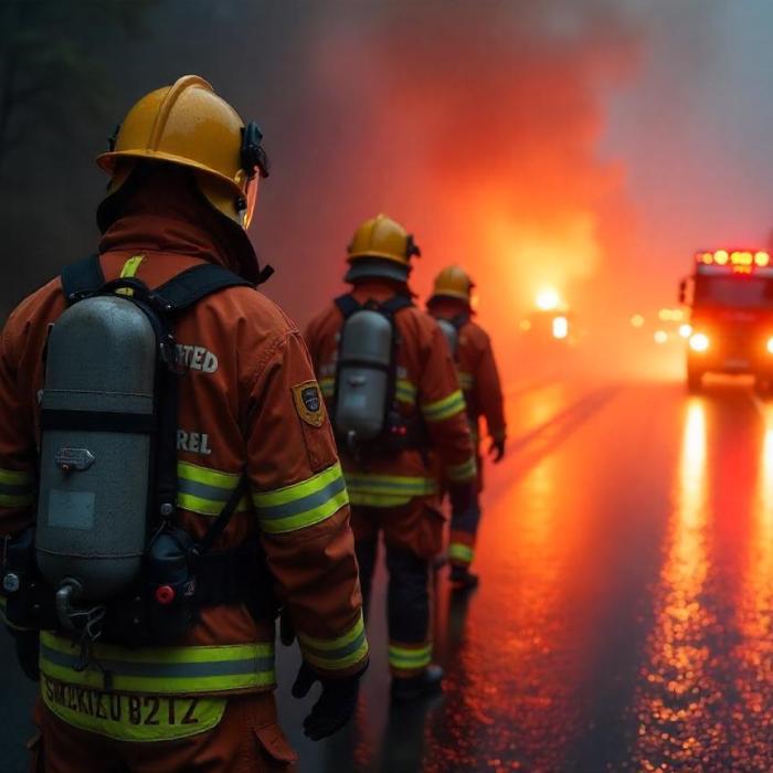 Incendiu pe Autostrada A8 din Germania. Camionul unui român a ars ca o torță