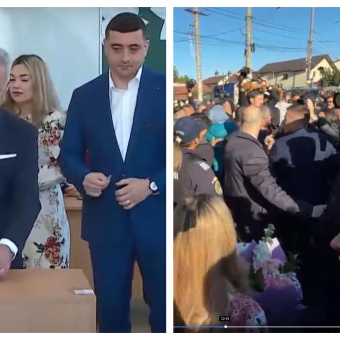 Călin Georgescu și George Simion, scoși de un polițist din secția de votare când voiau să declarații: "E mărturisire, nu e vot" 