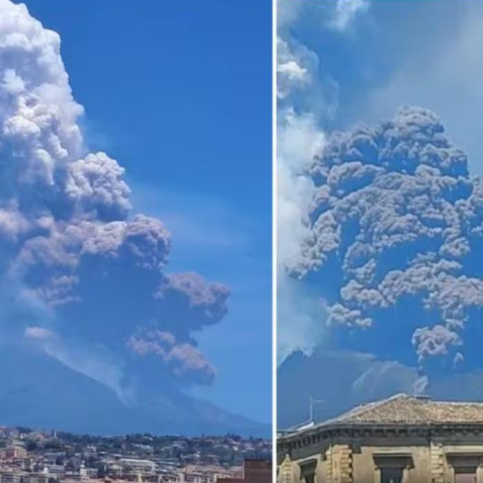 Vulcanul Etna a erupt violent: Fântână de lavă și nor de cenușă vizibil de la kilometri depărtare. Alertă roșie pe aeroportul Catania