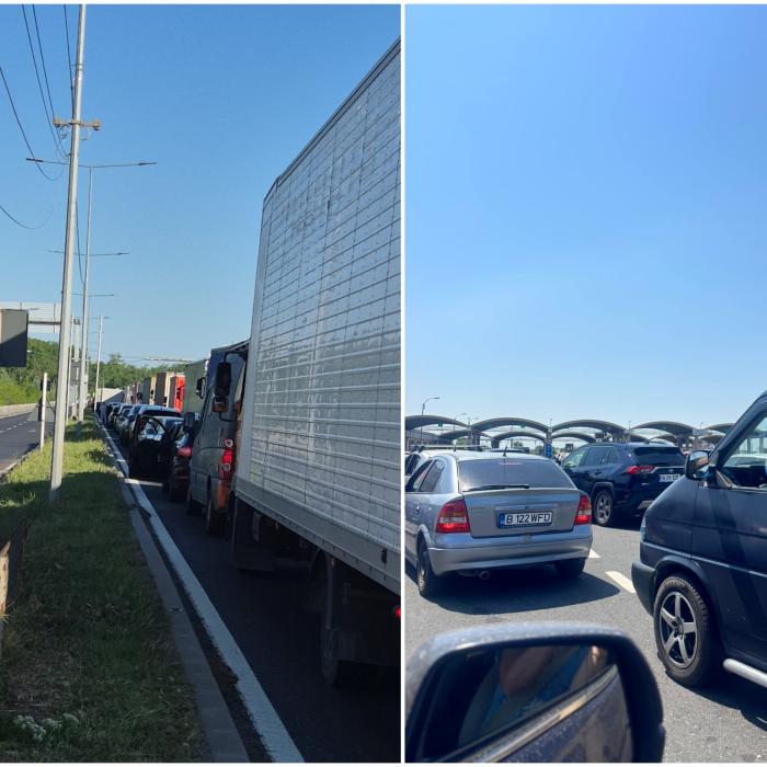 Trafic aglomerat pe sensul de ieșire din țară al DN 5 Giurgiu - Ruse