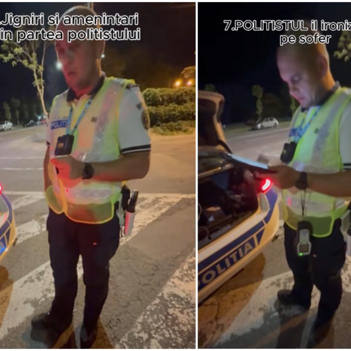 Polițist la rutieră, filmat în timp ce înjură un șofer și îl amenință cu un "drugtest special": "Avem unul pentru dumneavoastră" - VIDEO