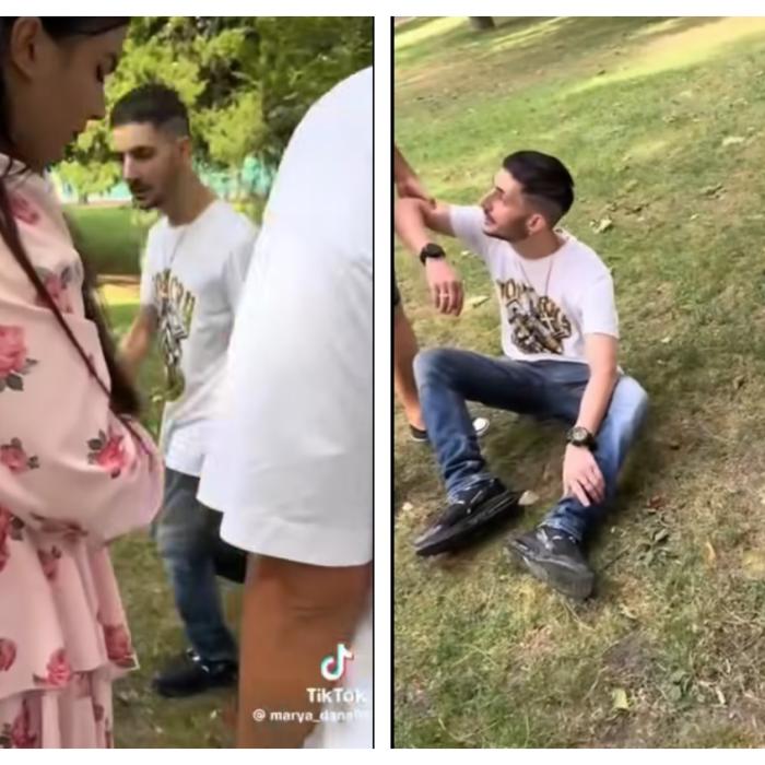 Mai multe fete au făcut scut uman într-un parc din București, în fața unui individ care voia să-și loveasca partenera