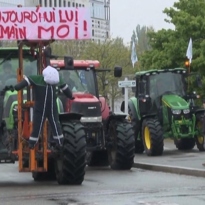 Agricultorii români s-au dus în fața Parlamentului European ca să protesteze 