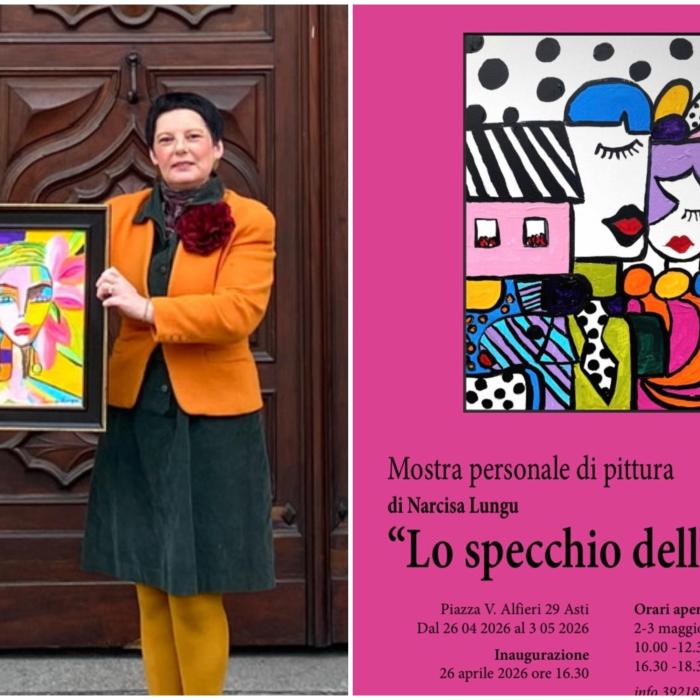 „Oglinda Sufletului”. Picturile realizate de Narcisa Lungu, expuse la Asti, Italia 