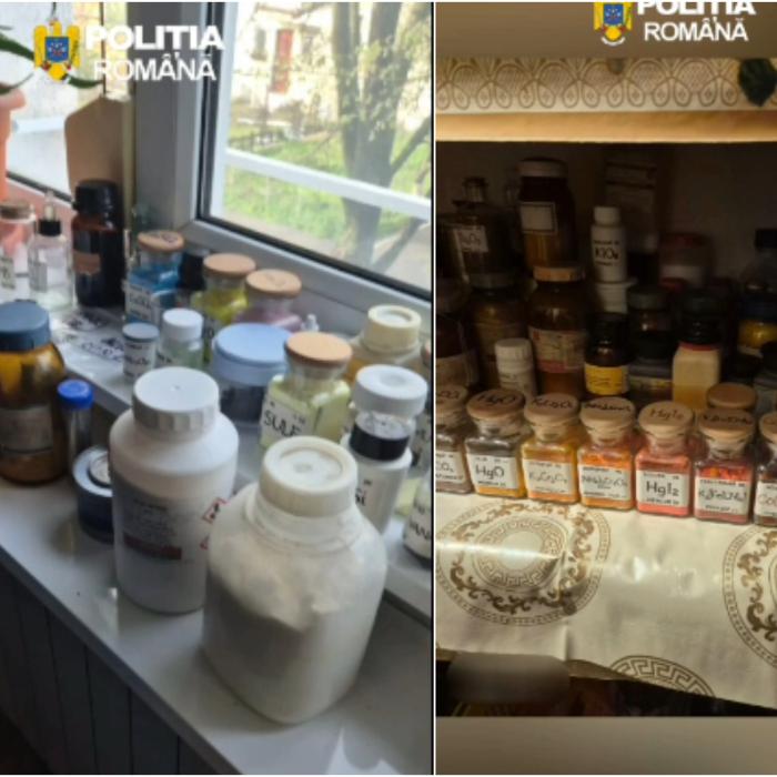 Un tânăr din Galați și-a făcut acasă un adevărat laborator chimic. Ar fi încercat să obțină explozibili