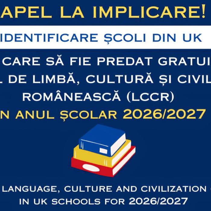 Cursuri gratuite de limba română în școlile din UK. Românii sunt rugați să identifice școli pentru găzduirea lor