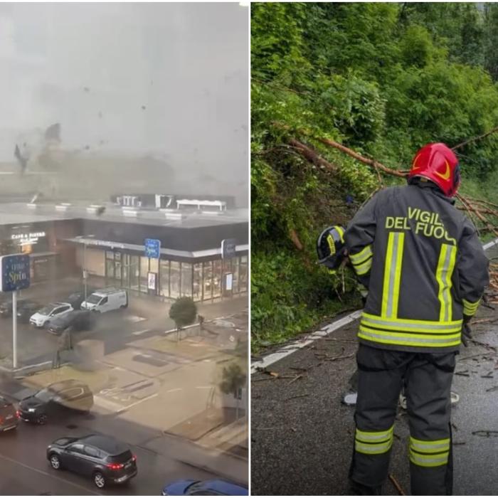Furtună puternică într-o regiune din Italia: grindină și tornade. Pompierii au efectuat sute de intervenții