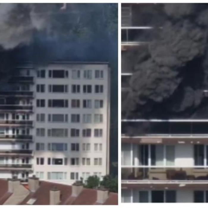 Mai mulți morți în Belgia, după ce un bloc de 10 etaje a luat foc. Cel puțin 200 de persoane locuiesc în ansamblu 