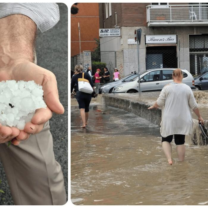 Italia, lovită de fenomene meteo extreme. Furtuni violente și grindină au făcut prăpăd în nord, iar sudul s-a sufocat la 40 de grade