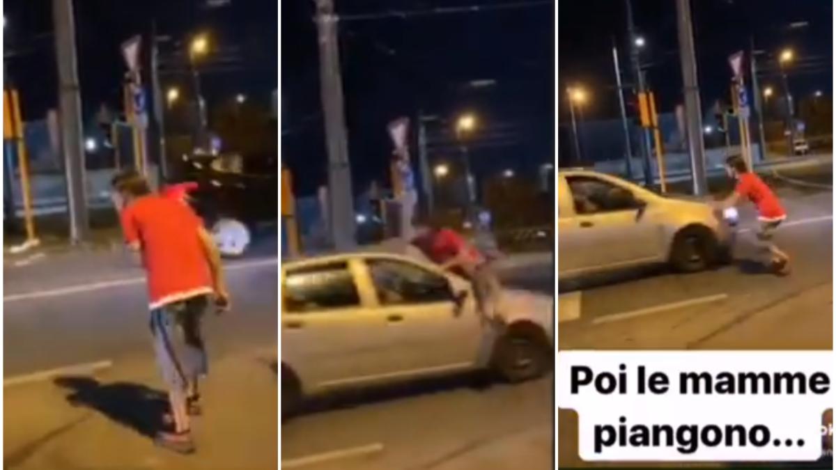 provocare_tik_tok_se_arunca_in_fata_masinii