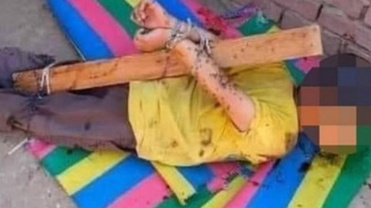 un-baietel-de-7-ani--legat-si-uns-cu-miere-pentru-a-atrage-albinele--ca-pedeapsa