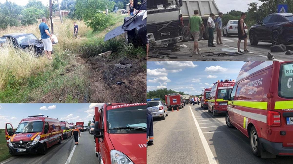 trei-morti-si-patru-raniti-intr-un-accident-teribil-dintre-patru-autoturisme-si-un-tir--in-timis