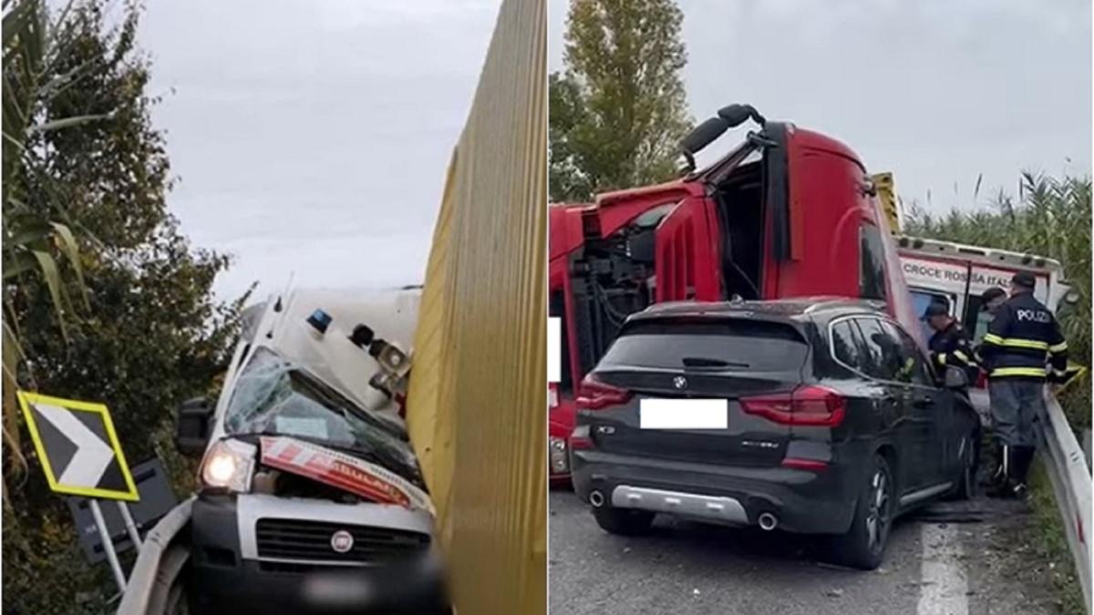 italia--un-sofer-roman-de-tir-s-a-rasturnat-si-a-zdrobit-o-ambulanta-cu-mastodontul-un-asistent-si-pacientul-si-au-pierdut-viata---video