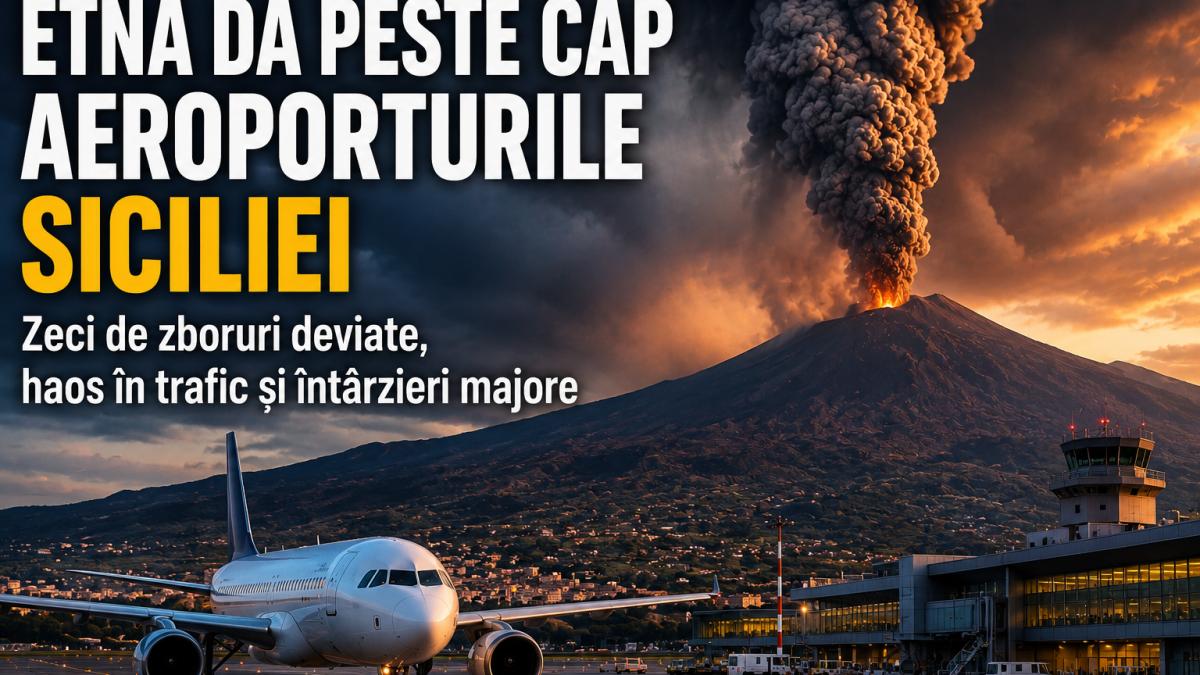 Etna dă peste cap aeroporturile din Sicilia!