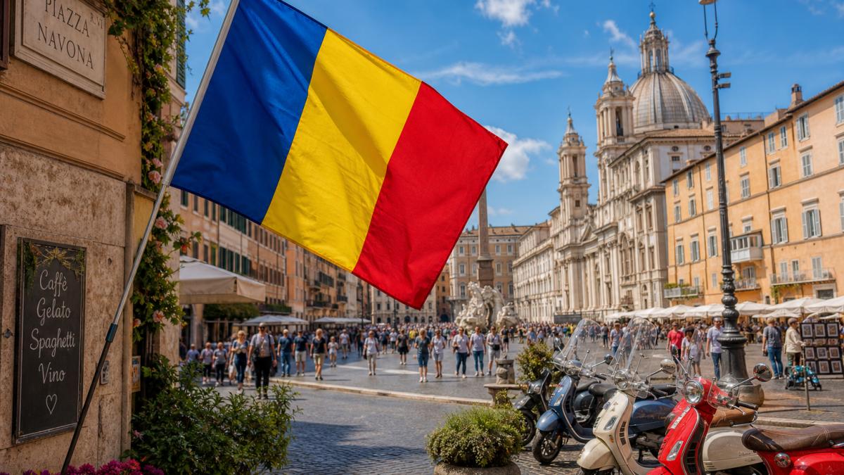 steag romania in piata navona