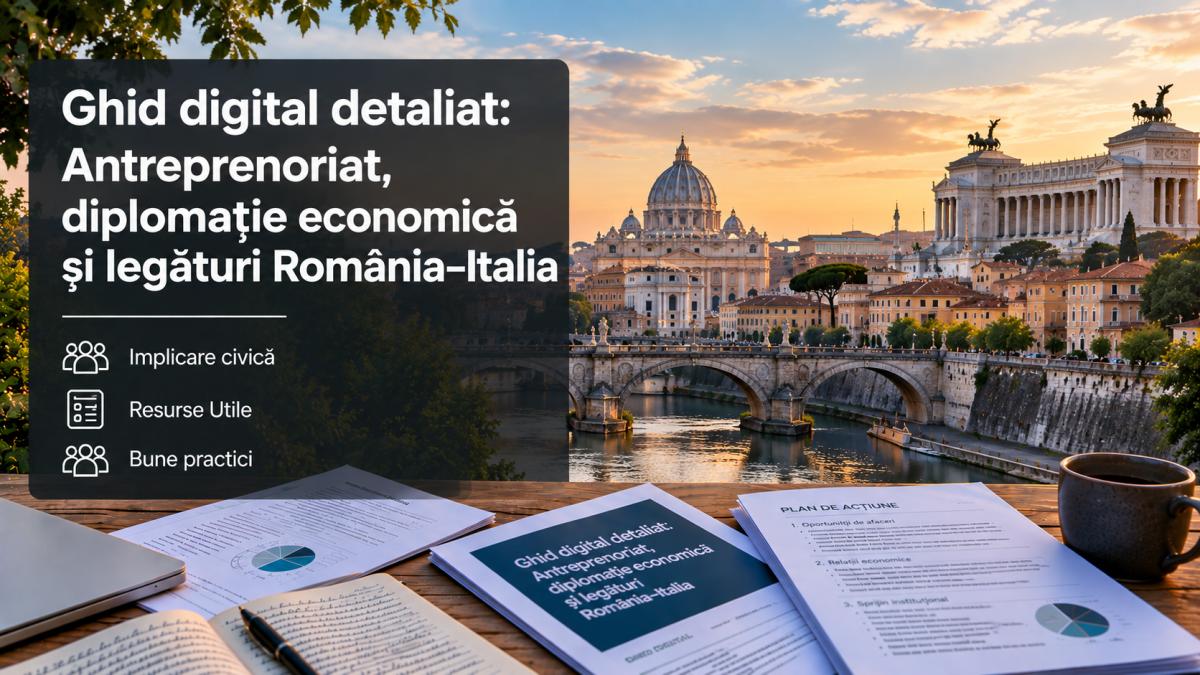 Ghid digital detaliat Antreprenoriat, diplomație economică și legături România–Italia  