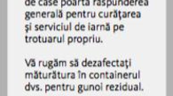 De la nemți, cu dedicație: Măturați-vă în fața ușii!