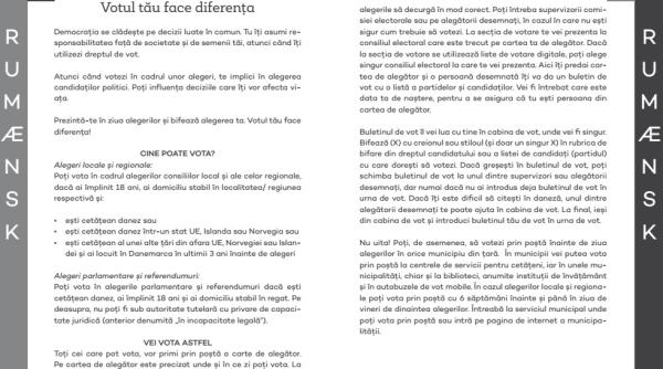 Românii din Danemarca, chemați la vot pe 21 noiembrie