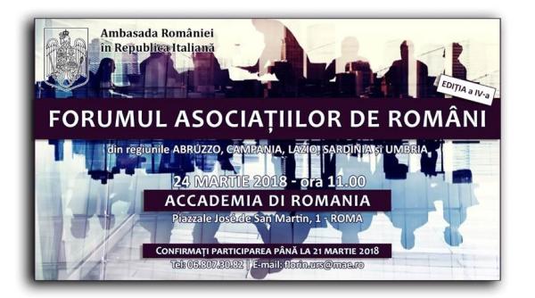 Ambasada României în Italia, FORUM al asociațiilor de români