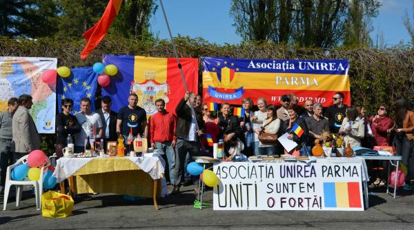 Diaspora de limba română din Parma susține unirea României cu Republica Moldova