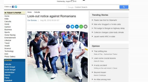 India: Hoții români capturați, arătați public cu sacoșe negre pe cap