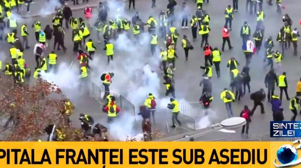 Paris: Proteste VIOLENTE. Capitala Franței sub asediu. Se închide turnul Eiffel, se cere DEMISIA lui Macron