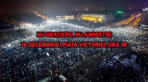 Se anunță un nou PROTEST în Piața Victoriei. „NU Grațiere, NU Amnistie”