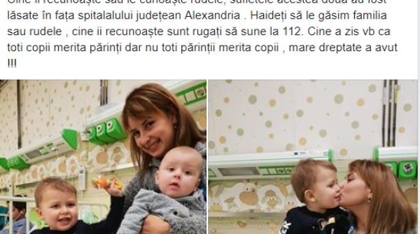APEL pe Facebook după ce o mamă și-a ABANDONAT cei doi copii în fața unui SPITAL. Cel mare o strigă pe MAMI