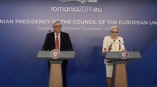 Întâlnire între Juncker şi Dăncilă, la Guvern. MESAJUL Premierului