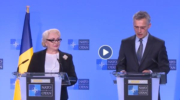 Dăncilă, o NOUĂ GAFĂ. Ce i-a spus secretarului general al NATO. VIDEO