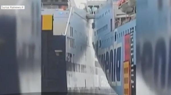 Italia. Momente de PANICĂ. CIOCNIRE între două NAVE într-un port 