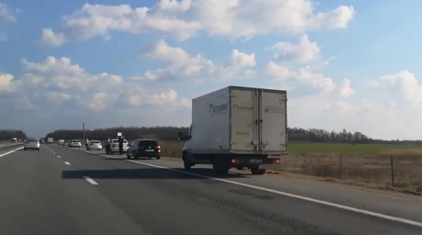 #șîeu. PROTEST pe A1. Sute mașini S-AU OPRIT timp de 15 minute. VIDEO