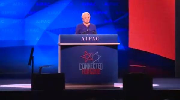 Dăncilă a transmis un MESAJ din partea lui Dragnea în discursul ei din SUA: „Va promova TREI LEGI”