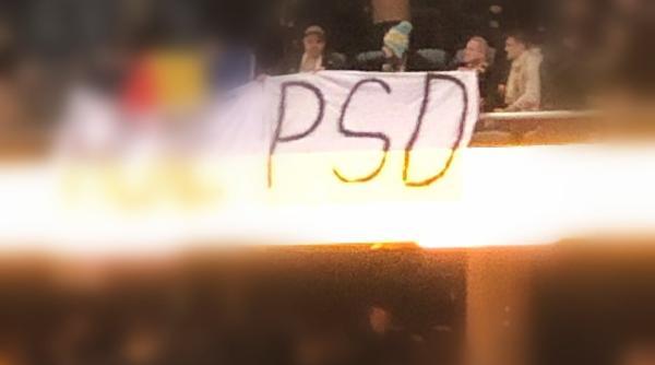 FOTO. Mesaj pentru PSD la meciul Suedia-România