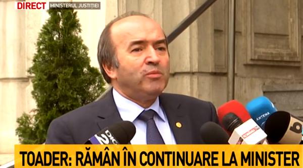 Tudorel Toader, după întâlnirea cu Viorica Dăncilă: "Rămân la minister. Anunţ la finalul zilei dacă îmi dau demisia"